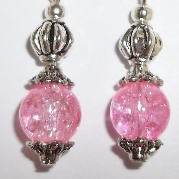 Pink Beaded Earrings Dangle & Drop Set NWT Jewelry Dangle Drop Accessory 5239 - Picture 7 of 8